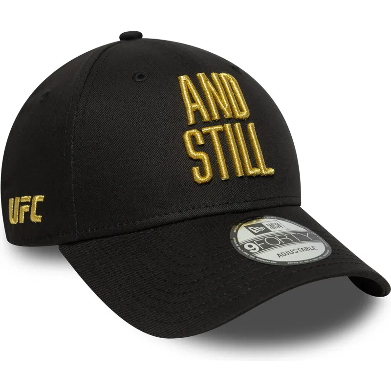 cappellino-curvo-nero-regolabile-9forty-metallic-champ-di-ufc-ultimate-fighting-championship-and-still-di-new-era