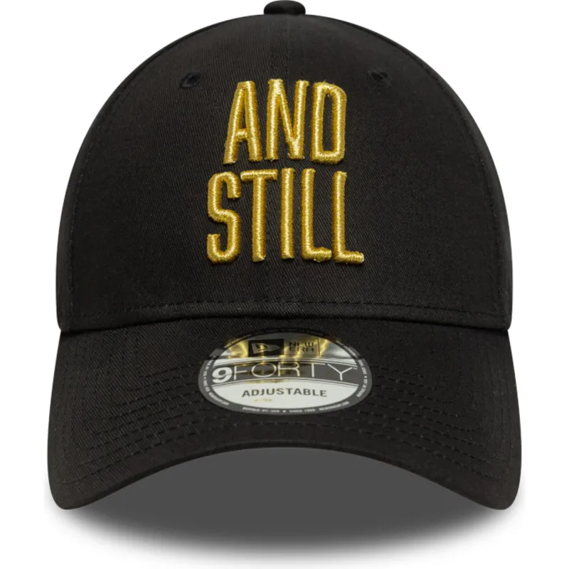 cappellino-curvo-nero-regolabile-9forty-metallic-champ-di-ufc-ultimate-fighting-championship-and-still-di-new-era