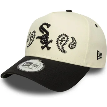 Beżowo-czarna czapka z zakrzywionym daszkiem snapback A...