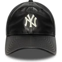 new-era-curved-brim-9twenty-leather-new-york-yankees-mlb-black-adjustable-cap