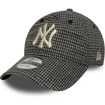 Casquette courbée noire ajustable 9TWENTY Houndstooth New York Yankees MLB New Era