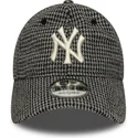 casquette-courbee-noire-ajustable-9twenty-houndstooth-new-york-yankees-mlb-new-era