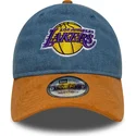 niebiesko-brazowa-regulowana-czapka-z-daszkiem-9twenty-denim-midi-los-angeles-lakers-nba-new-era