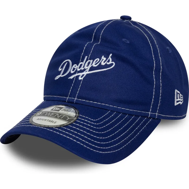 9twenty-contrast-stitch-verstellbare-blaue-kappe-der-los-angeles-dodgers-mlb-von-new-era