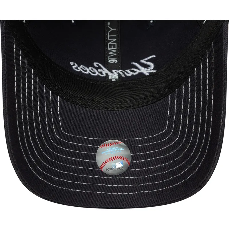 verstellbare-9twenty-new-york-yankees-mlb-kappe-mit-gebogenem-schirm-und-kontrastnahten-in-marineblau-von-new-era