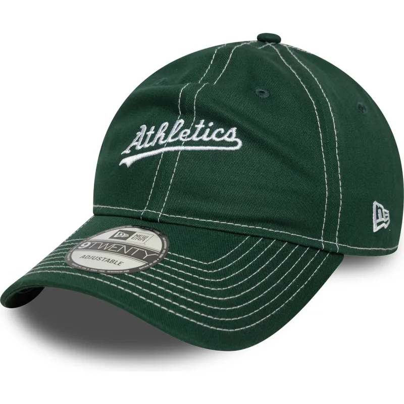 cappellino-curvo-verde-regolabile-9twenty-contrast-stitch-degli-oakland-athletics-mlb-di-new-era