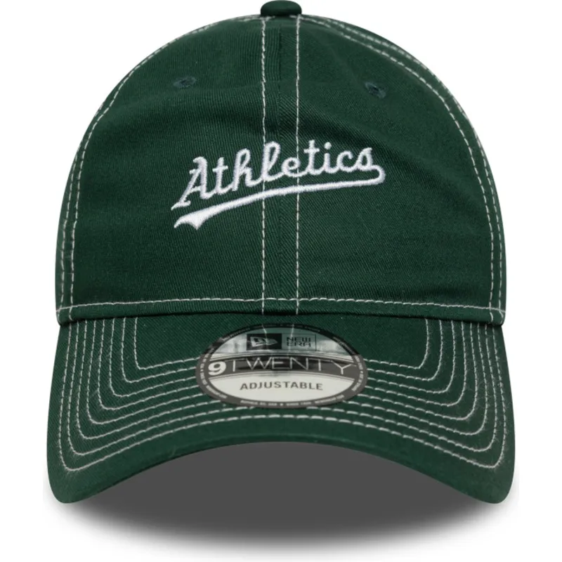 cappellino-curvo-verde-regolabile-9twenty-contrast-stitch-degli-oakland-athletics-mlb-di-new-era