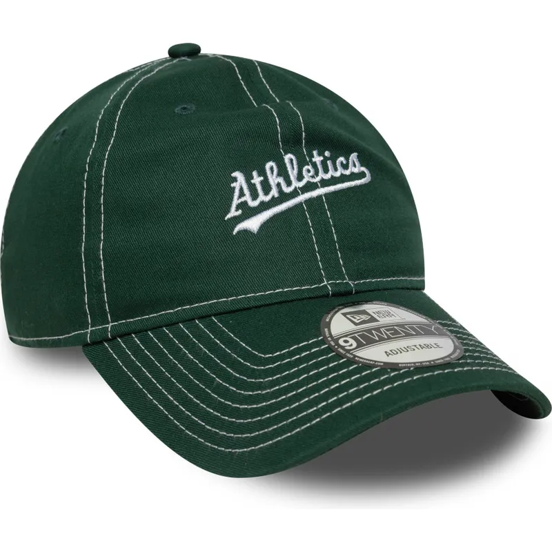 cappellino-curvo-verde-regolabile-9twenty-contrast-stitch-degli-oakland-athletics-mlb-di-new-era