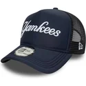 casquette-trucker-bleue-marine-a-frame-script-new-york-yankees-mlb-new-era