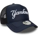 casquette-trucker-bleue-marine-a-frame-script-new-york-yankees-mlb-new-era