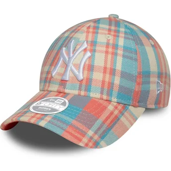 New Era New York Yankees MLB 9FORTY Justerbar Rosa och Blå Kurvad Keps för Dam