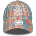 new-era-new-york-yankees-mlb-9forty-check-rosa-och-bla-justerbar-kurvkeps-for-dam