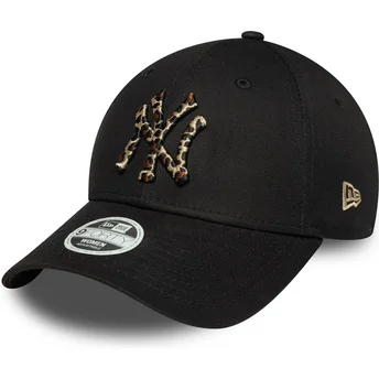 Șepci curbată negru reglabilă 9FORTY Leopard Infill de New York Yankees MLB de New Era