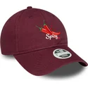 czapka-z-zakrzywionym-daszkiem-w-kolorze-bordowym-regulowana-damska-9twenty-phrase-spicy-od-new-era