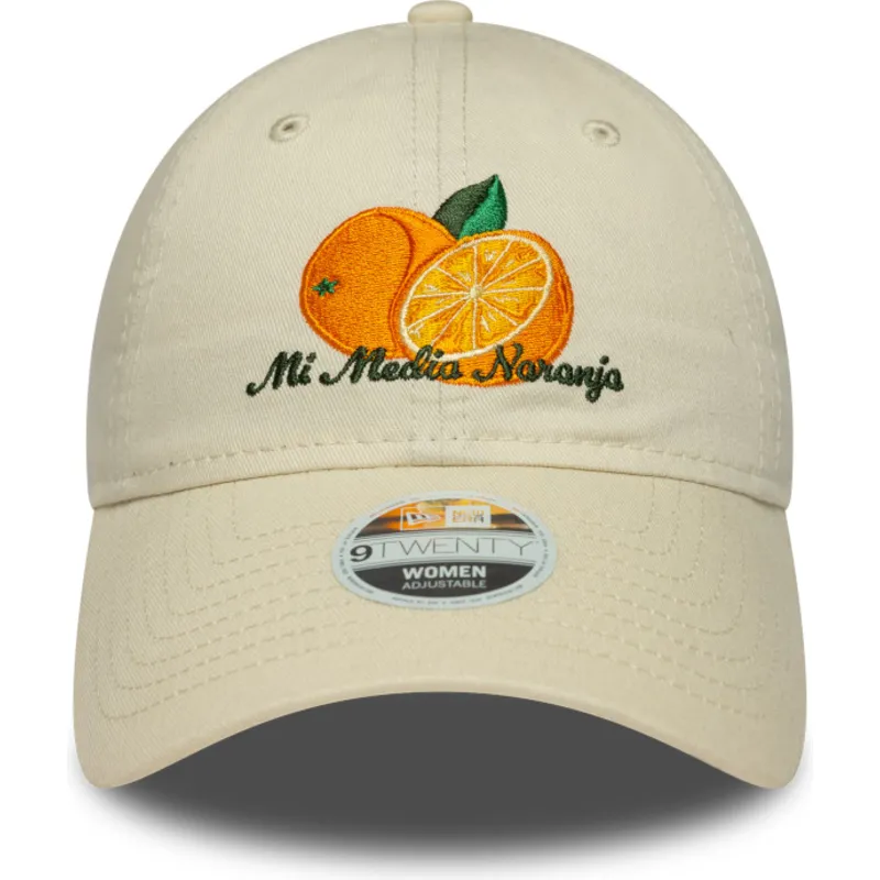 cappellino-curvo-beige-regolabile-da-donna-9twenty-phrase-mi-media-naranja-di-new-era