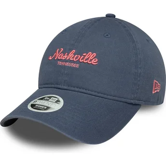 Verstellbare blaue Damen-Cap mit gebogenem Schirm 9TWENTY City of Nashville von New Era