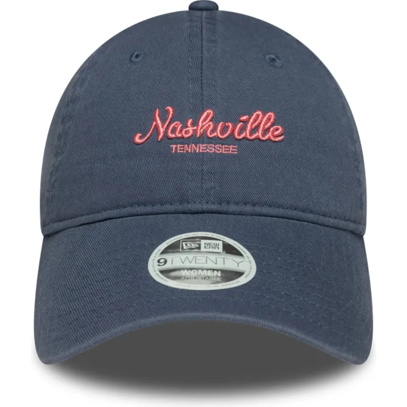 verstellbare-blaue-damen-cap-mit-gebogenem-schirm-9twenty-city-of-nashville-von-new-era