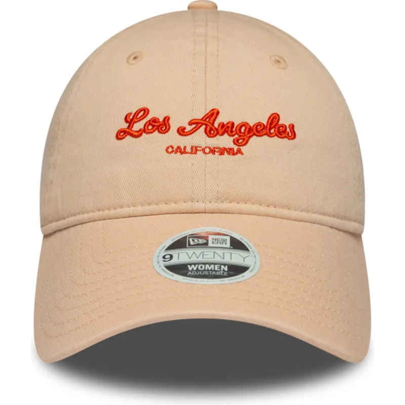 cappellino-rosa-con-visiera-curva-regolabile-da-donna-9twenty-city-di-los-angeles-di-new-era
