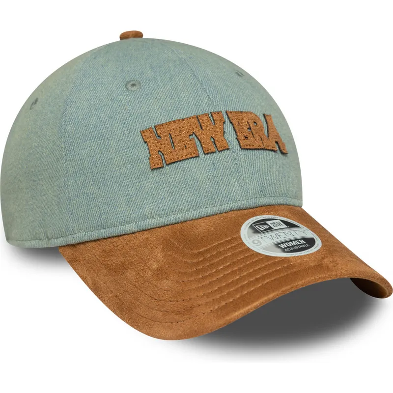 verstellbare-blaue-und-braune-damen-curved-cap-9twenty-western-pin-von-new-era