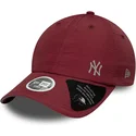 gebogene-bordeauxrote-verstellbare-damenkappe-open-back-flawless-der-new-york-yankees-mlb-von-new-era