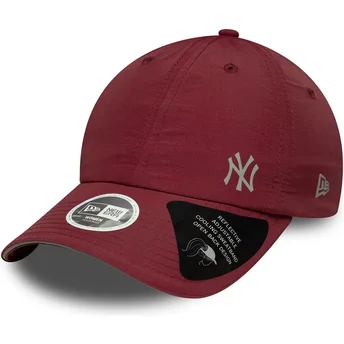 Czapka z zakrzywionym daszkiem w kolorze bordowym, regulowana, z otwartym tyłem Flawless New York Yankees MLB od New Era dla kob