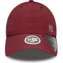 gebogene-bordeauxrote-verstellbare-damenkappe-open-back-flawless-der-new-york-yankees-mlb-von-new-era