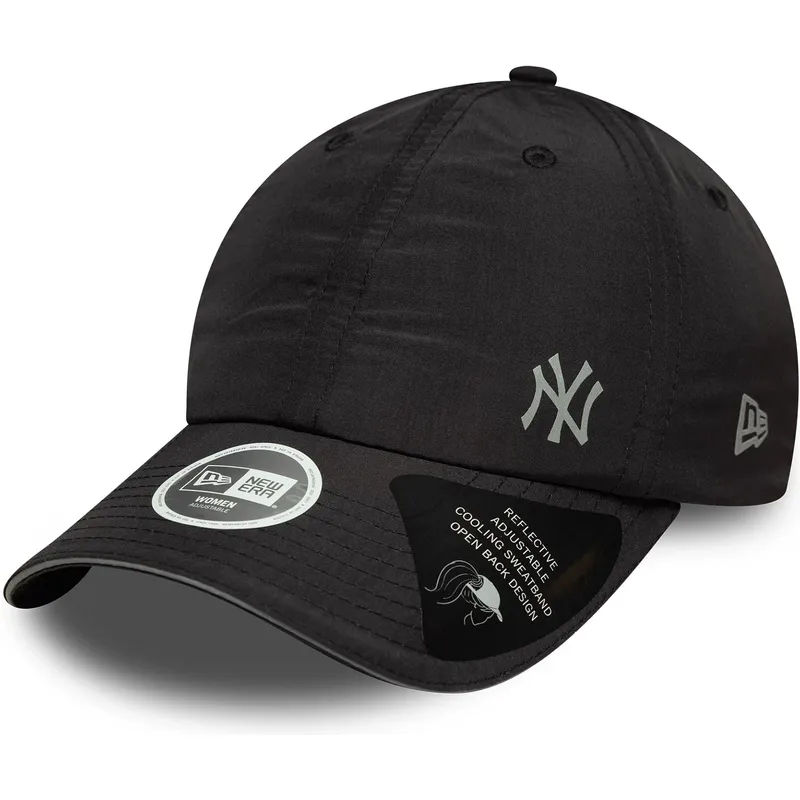 cappellino-curvo-nero-regolabile-da-donna-open-back-flawless-dei-new-york-yankees-mlb-di-new-era