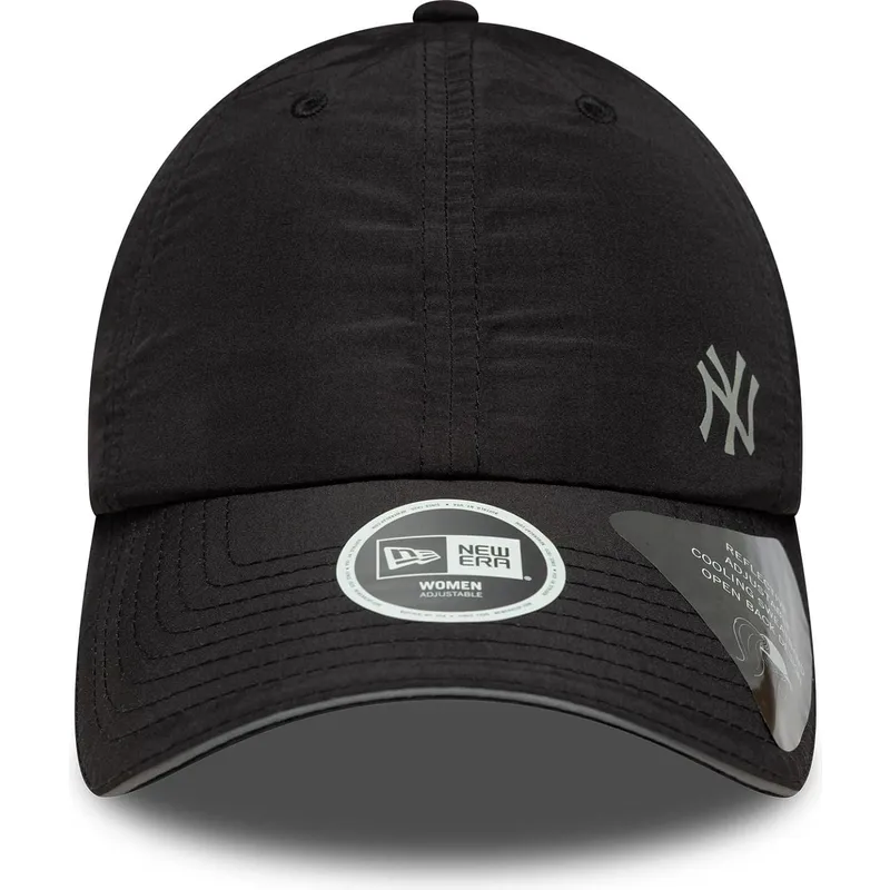 new-era-mlb-new-york-yankees-damen-verstellbare-schwarze-kappe-mit-gebogenem-schirm-open-back-flawless