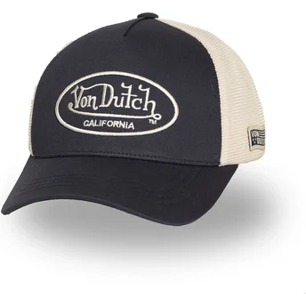 Von Dutch LOF B31 Black and Beige Adjustable Trucker Hat