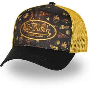 Czapka trucker czarno-żółta SUBL07 od Von Dutch