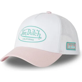 Czapka trucker biała i różowa 3D PI od Von Dutch