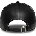 new-era-curved-brim-women-9forty-topstitch-pu-new-york-yankees-mlb-black-adjustable-cap