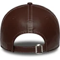 new-era-curved-brim-women-9forty-topstitch-pu-new-york-yankees-mlb-brown-adjustable-cap