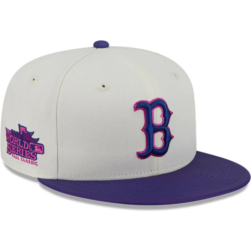 cappellino-piatto-beige-e-viola-regolabile-59fifty-clr-dvlp-dei-boston-red-sox-mlb-di-new-era