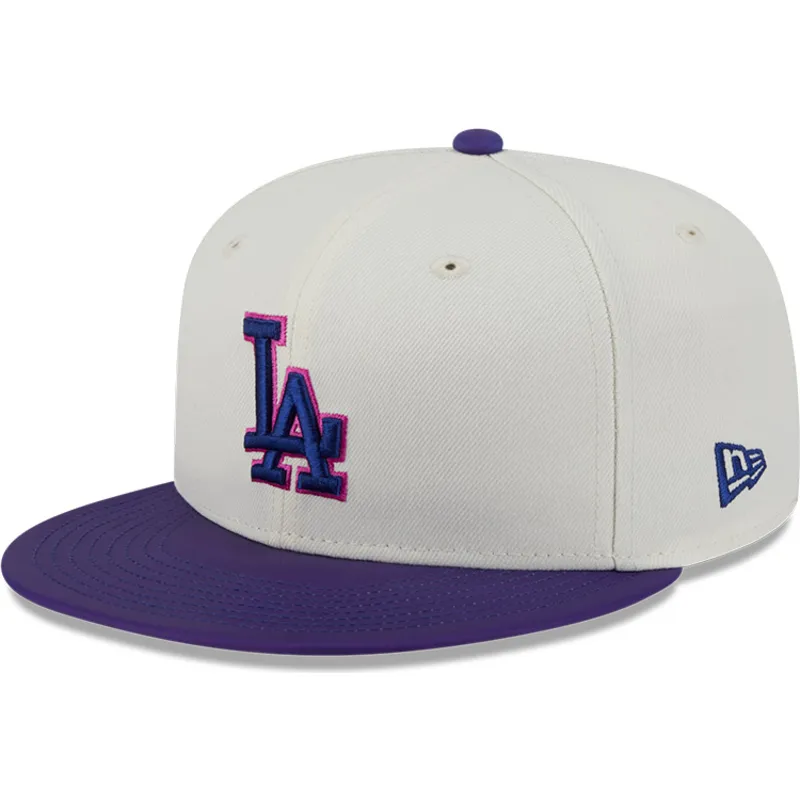 beige-und-violett-flache-kappe-59fifty-clr-dvlp-los-angeles-dodgers-mlb-von-new-era