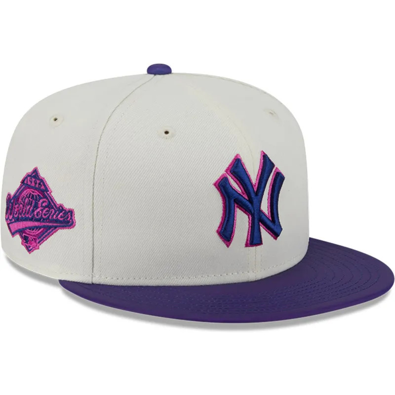 beige-violette-eng-anliegende-59fifty-clr-dvlp-kappe-der-new-york-yankees-mlb-von-new-era