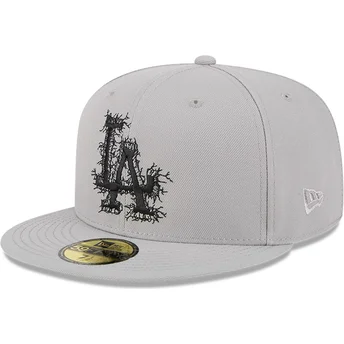 Casquette plate grise ajustée 59FIFTY Cracked Los Angeles Dodgers MLB New Era