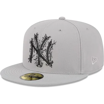 Casquette plate grise ajustée 59FIFTY Cracked New York Yankees MLB New Era