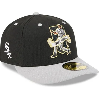 Czapka z zakrzywionym daszkiem czarno-szara dopasowana 59FIFTY Player Frank Thomas Chicago White Sox MLB New Era
