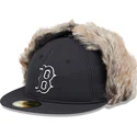 casquette-plate-noire-ajustee-59fifty-winter-dog-ear-boston-red-sox-mlb-new-era
