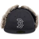 casquette-plate-noire-ajustee-59fifty-winter-dog-ear-boston-red-sox-mlb-new-era