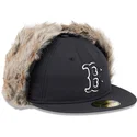 casquette-plate-noire-ajustee-59fifty-winter-dog-ear-boston-red-sox-mlb-new-era