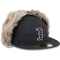 casquette-plate-noire-ajustee-59fifty-winter-dog-ear-boston-red-sox-mlb-new-era