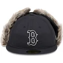 casquette-plate-noire-ajustee-59fifty-winter-dog-ear-boston-red-sox-mlb-new-era