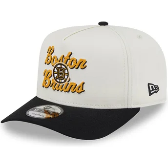 Beige und schwarze Snapback-Kappe 9FIFTY A Frame Chainstitch der Boston Bruins NHL von New Era