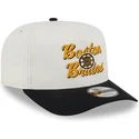 cappellino-snapback-beige-e-nero-9fifty-a-frame-chainstitch-dei-boston-bruins-nhl-di-new-era
