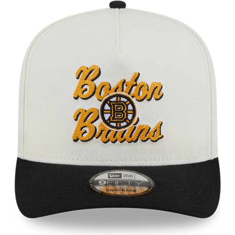 beige-und-schwarze-snapback-kappe-9fifty-a-frame-chainstitch-der-boston-bruins-nhl-von-new-era