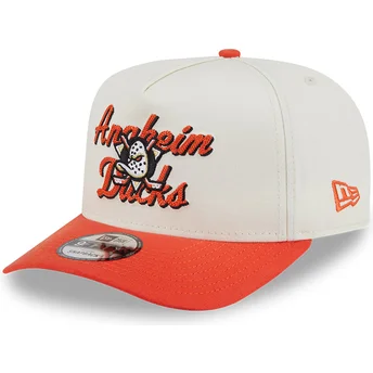 Beżowo-pomarańczowa czapka z daszkiem typu snapback 9FIFTY A Frame Chainstitch Anaheim Ducks NHL marki New Era