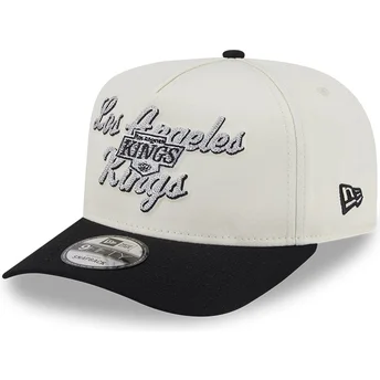 Los Angeles Kings NHL New Era 9FIFTY A Frame Chainstitch beige och svart snapback böjd keps