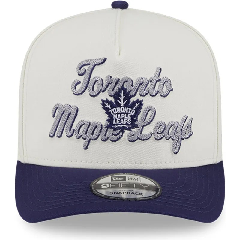 epci-curbata-bej-snapback-9fifty-a-frame-chainstitch-de-toronto-maple-leafs-nhl-de-new-era